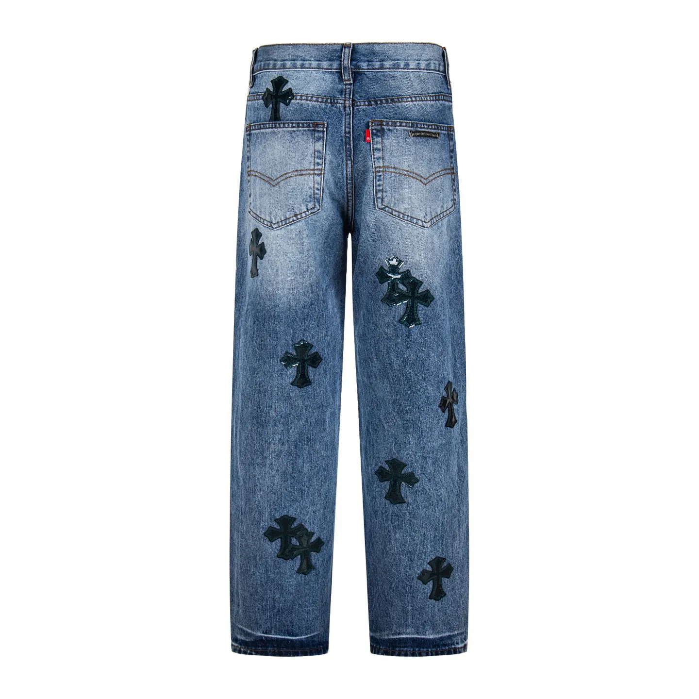 P260 high version (evergreen) Chrome Hearts/Chrome Hearts 25FW CH Blue Pants Starry Sky Hole Laminated Leather Cross Bamboo Jeans. It adopts starry sky theme patchwork elements, mostly presented in the shape of a cross, with glitter on the leather surface. Unique design. The details are in place, simple and elegant, and the workmanship is exquisite. The entire trousers are neatly routed and the details are in place! It’s also so cool that both men and women can easily control it. It’s a gender-neutral trendy up version. Style number: 1766# Color: blue Size: 28 30 32 34 36